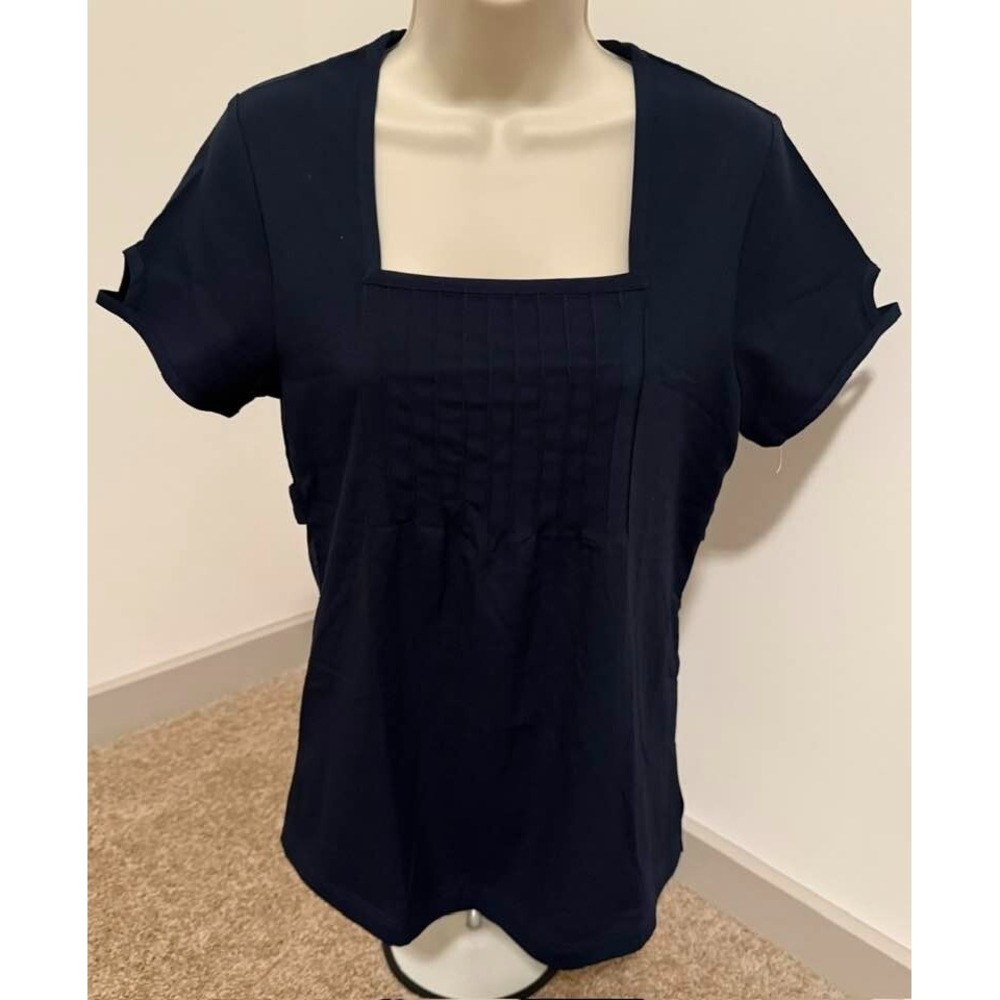 DANSKO WOMENS SCRUB TOP XSMALL BLUE‎ NEW SQUARE CUT CHEST